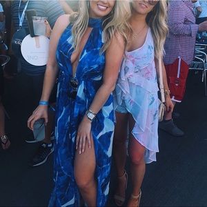 Blue Tropical/Floral pattern Maxi